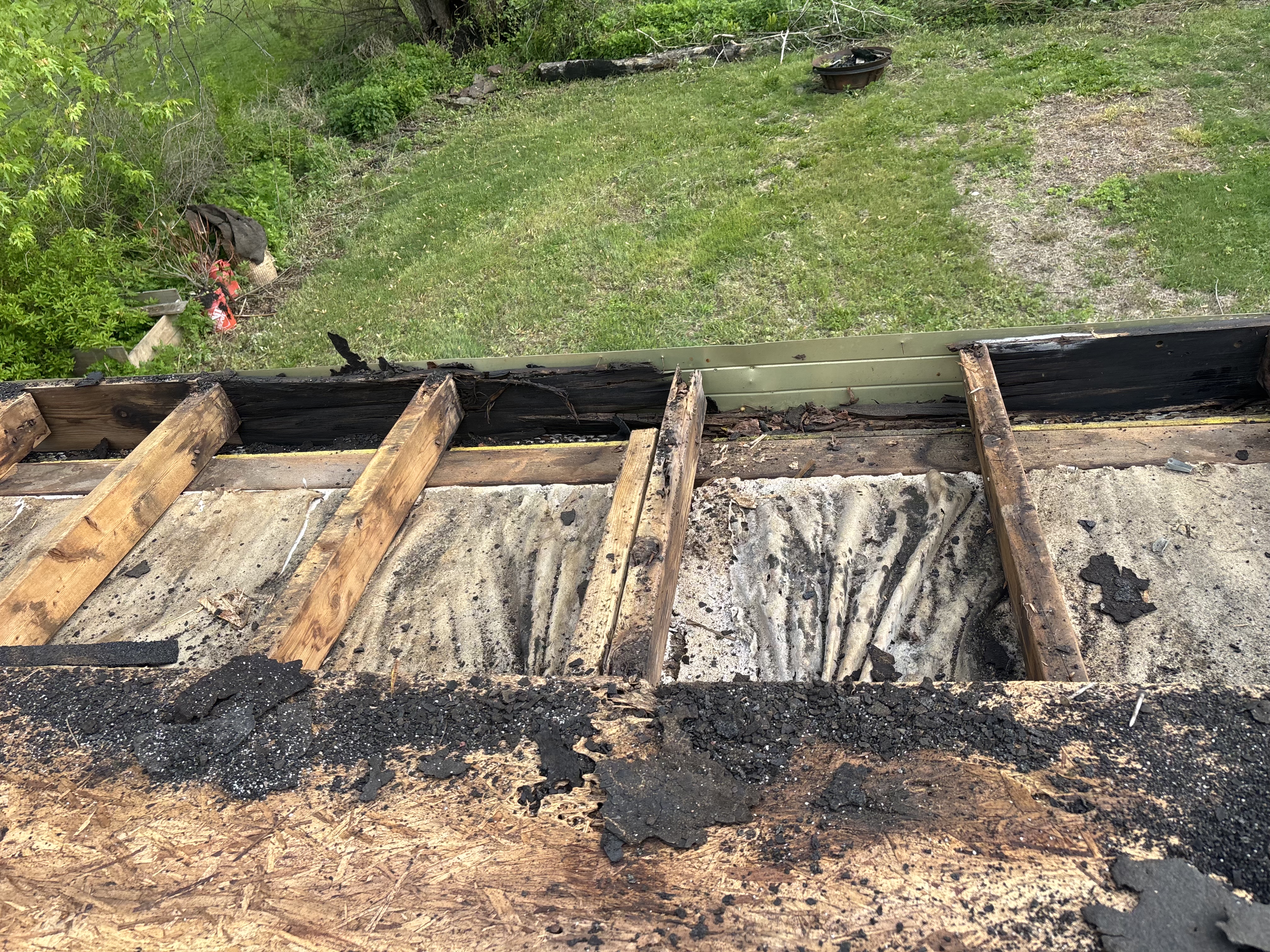 Roof tear-off in progress — Ocean County NJ