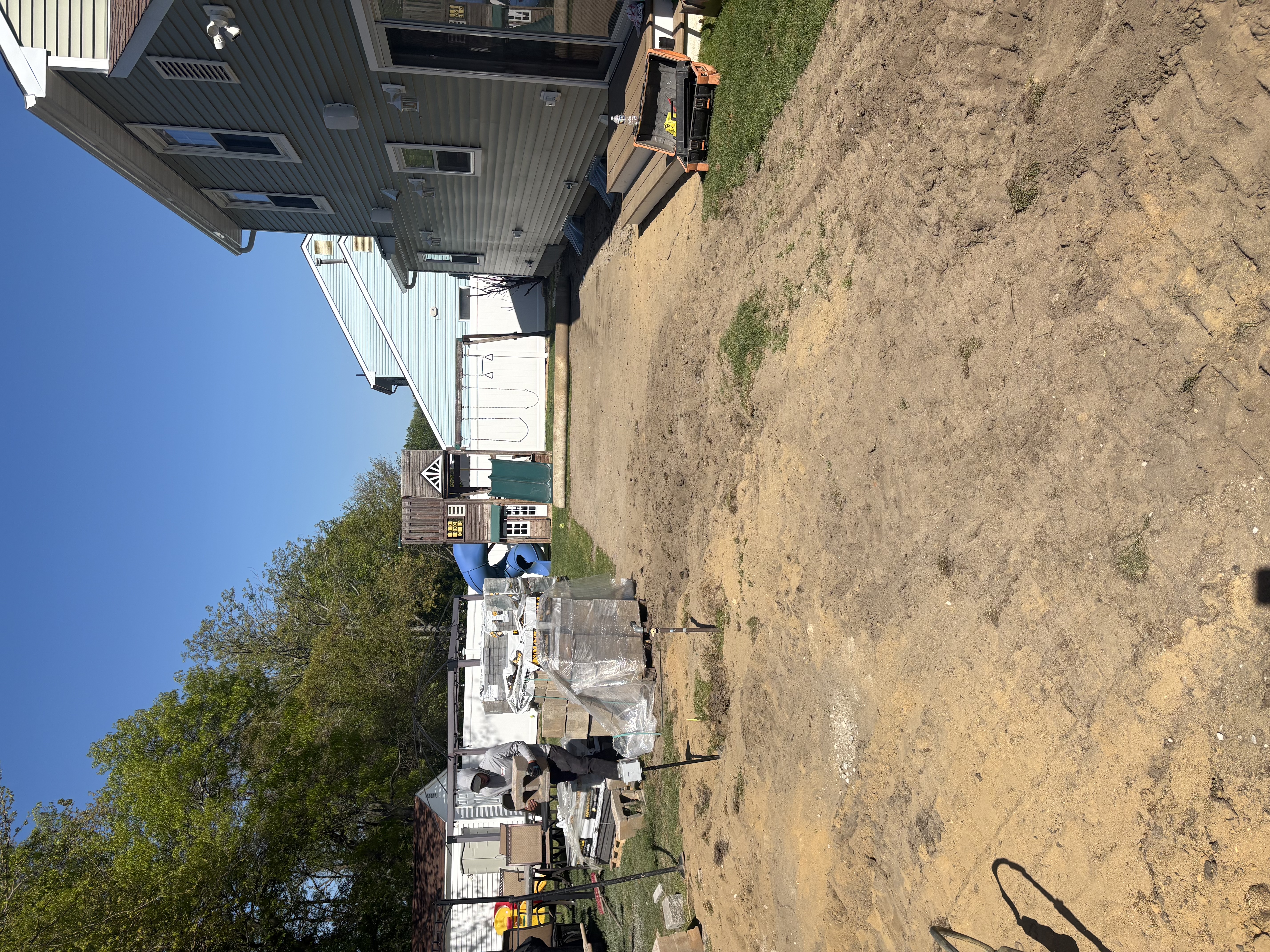 Backyard before paver installation