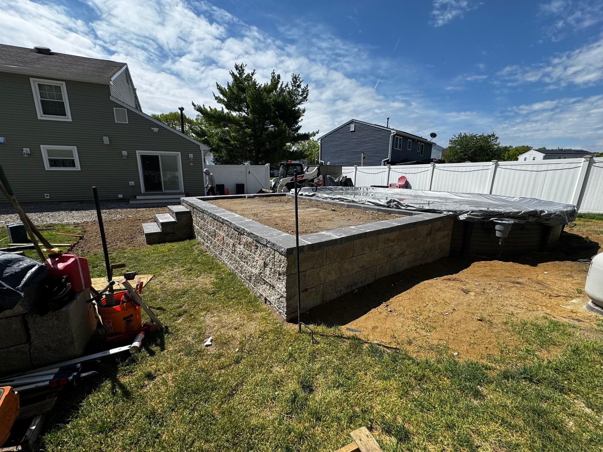 Patio nearing completion